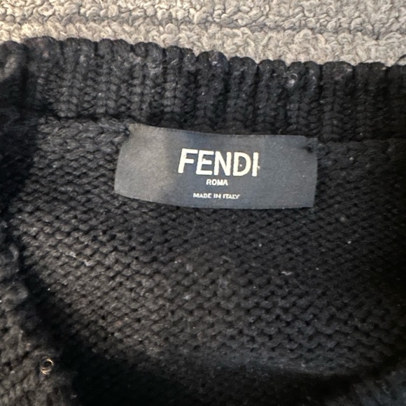 Fendi Black Crewneck Sweater for Men - Picture 5 of 12